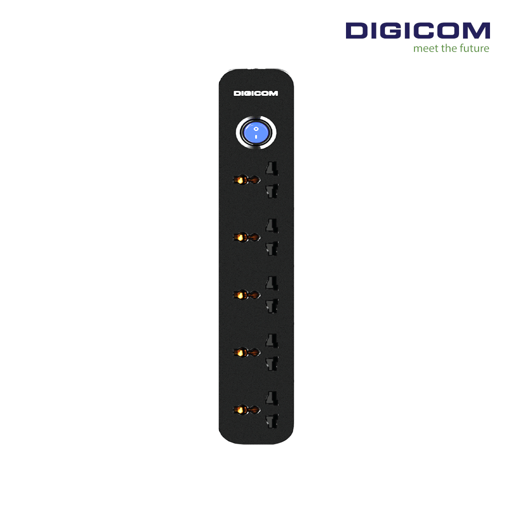 DIGICOM Surge Protector 5 Universal Extension Socket  DG-V50