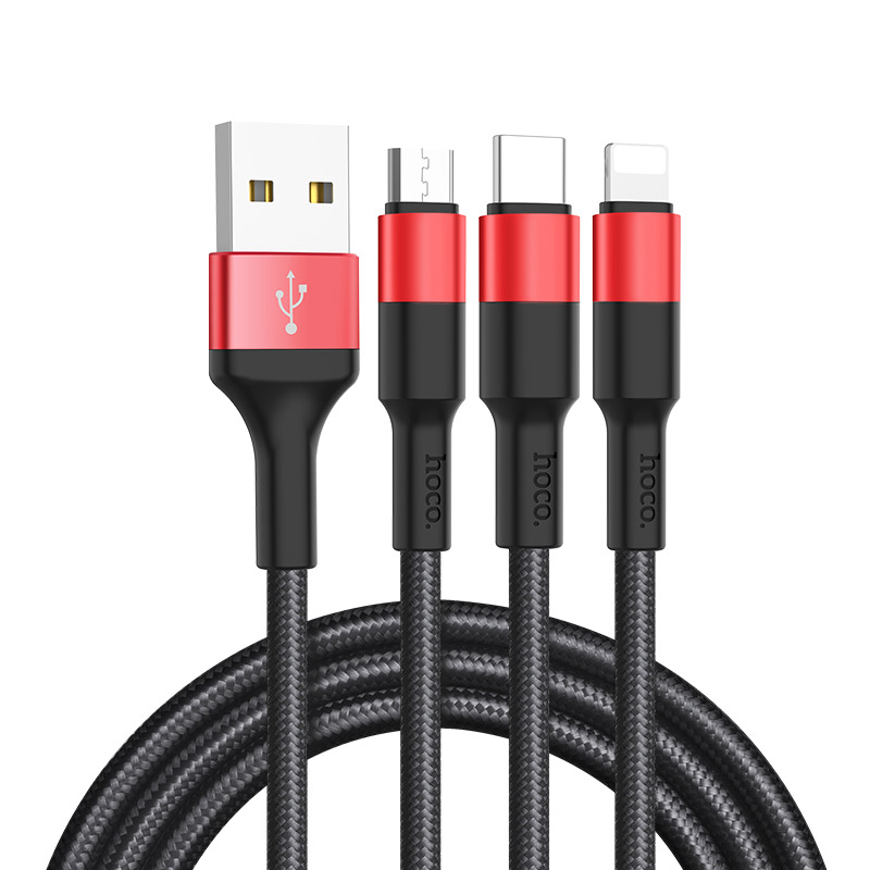 HOCO Xpress 3in1 (Lightning+Micro+Type-C) Charging Data Cable X26