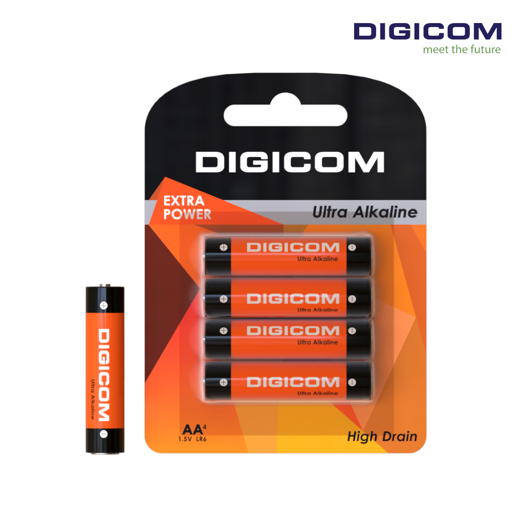 Digicom AA 1.5 Volt Everyday Alkaline Battery – Pack of 4