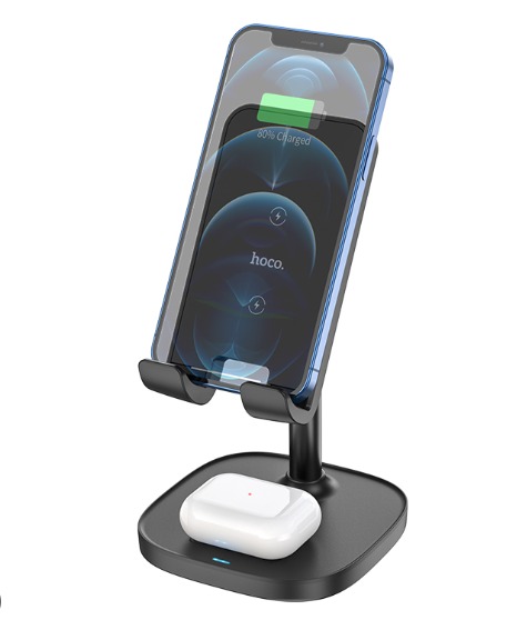 Hoco CW37 – Thorough 2-in-1 Stand With Wireless Fast Charging (15W)